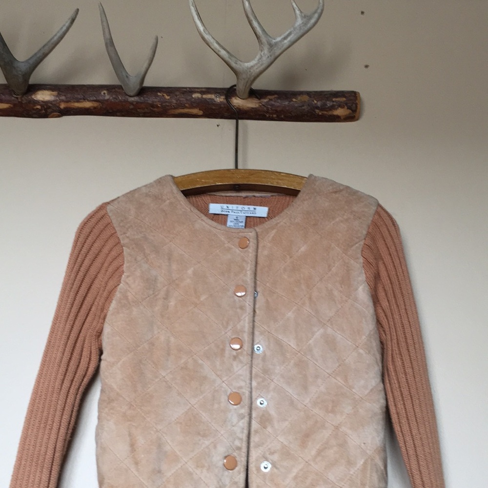 Orange/Tan Snap Button Jacket - Picture 3 of 4